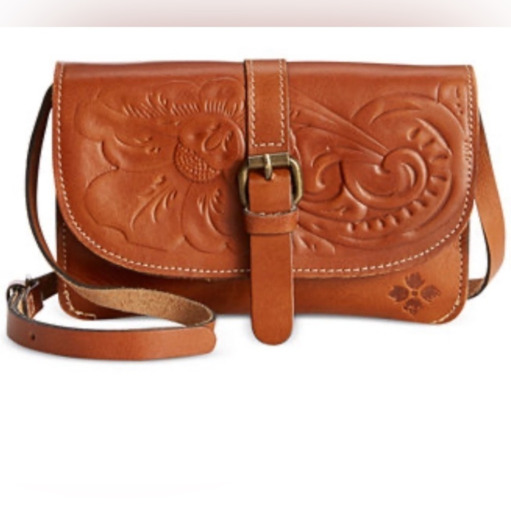 Patricia Nash Torri Embossed Leather Crossbody Bag small